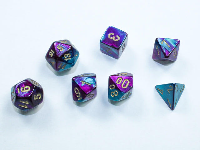 Gemini Purple-Teal/Gold Mini 7 Die Set
