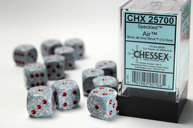 Chessex: Speckled Air 16mm D6 Dice Block (12 dice)