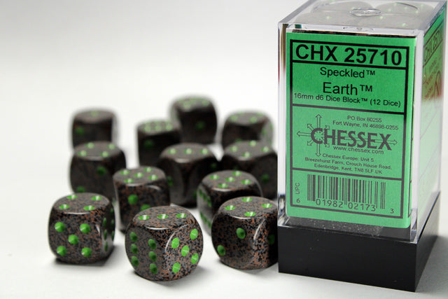Chessex: Speckled Earth 16mm D6 Dice Block (12 dice)