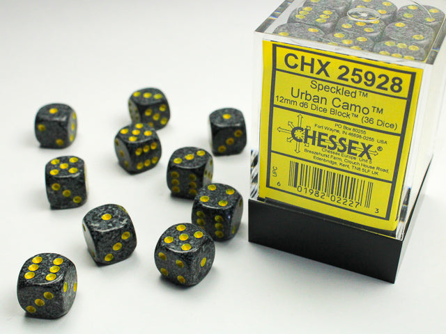 Chessex: Speckled Urban Camo 12mm D6 Dice Block (36 dice)