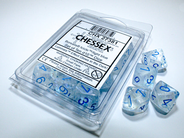 Borealis Icicle/light blue Set of Ten d10s