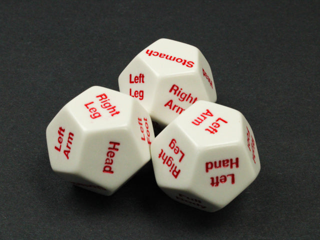 Hit Location (Body Parts) d12 w/red paint