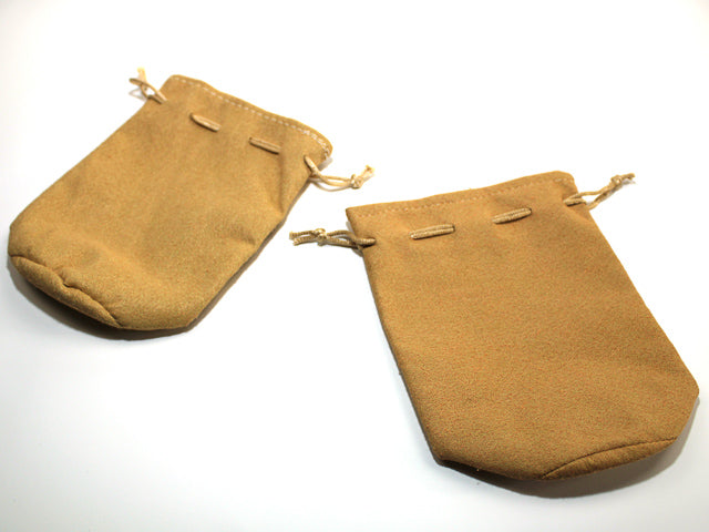5" x 4"x 3" Leather Bag Tan Round Bottom