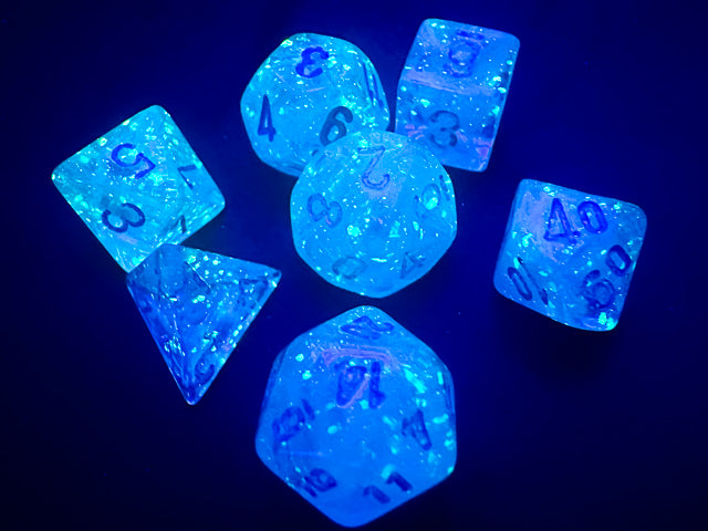 Luminary Sky/silver Mini Polyhedral 7 Die Set