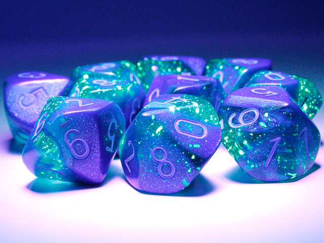 Chessex Gemini blue-blue/light blue set of ten d10