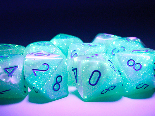 Chessex Gemini Pearl Turquoise-White/blue Set of Ten d10