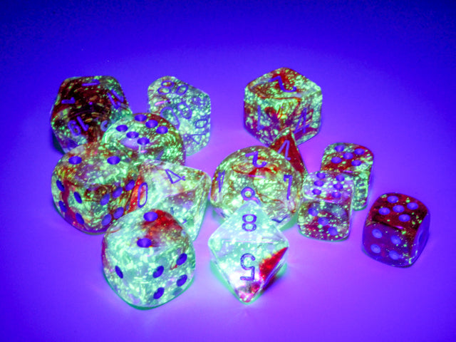 Chessex Nebula Red Silver Luminary 16mm Set