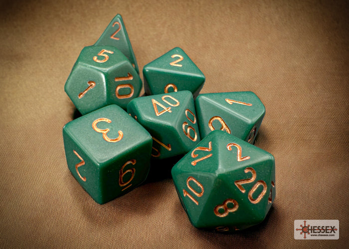 Chessex: Opaque Dusty Green/Copper 7-Die Set
