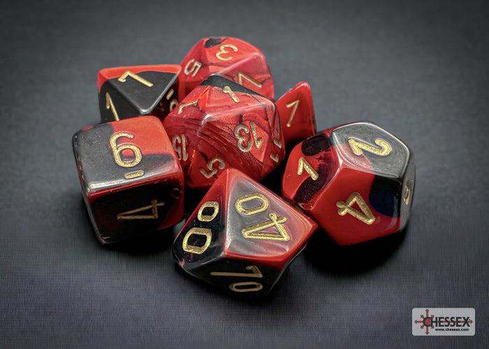 Chessex: Gemini Black-Red/Gold 7-Die Set