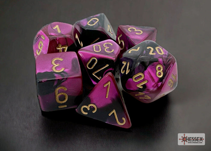 Chessex: Gemini Black-Purple/Gold 7-Die Set
