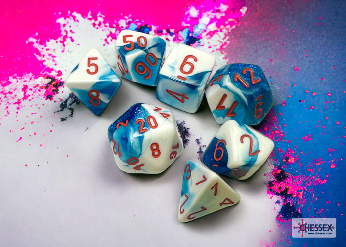 Chessex: Gemini Astral Blue White / Red 7-Die Set