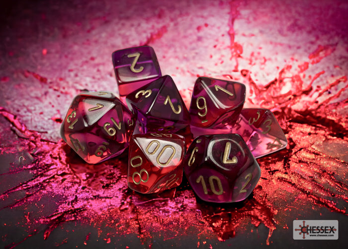 Gemini Translucent Red-Violet/Gold 7-Die Set