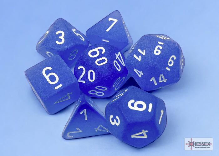Frosted Blue/White 7-Die Set