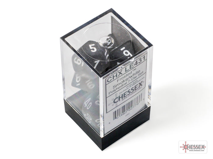 Chessex: Frosted Smoke/White 7-Die Set