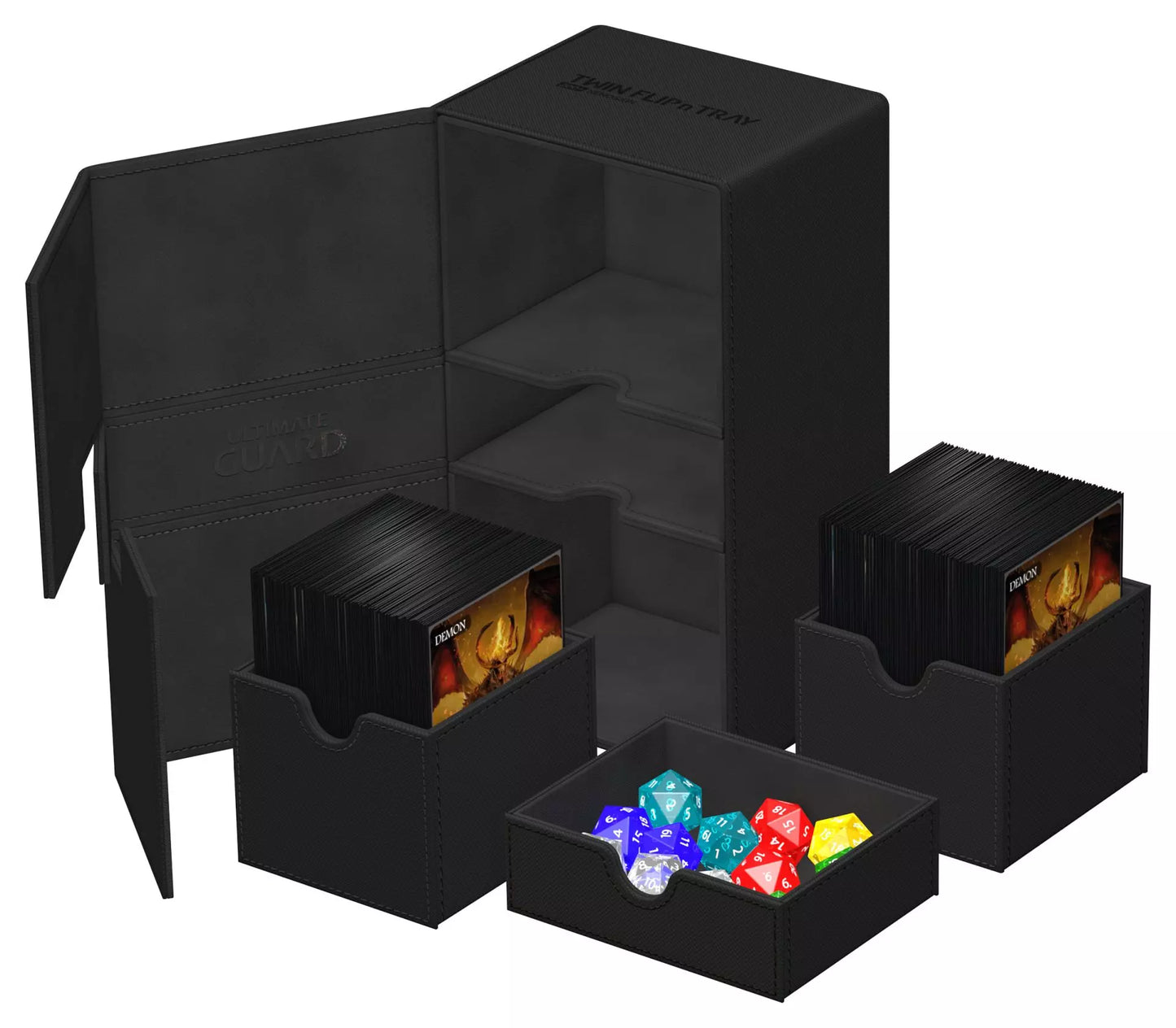 Deck Box: Twin Flip N Tray Xeno 160+ Card Game Black - Black