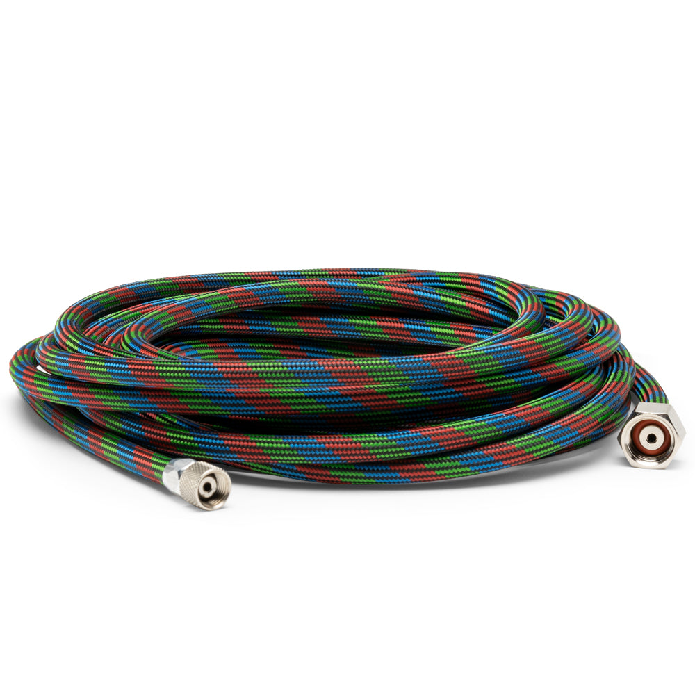 Iwata 20' Braided Nylon Covered Airbrush Hose with Iwata Airbrush Fitting & 1/4" Compressor Fitting