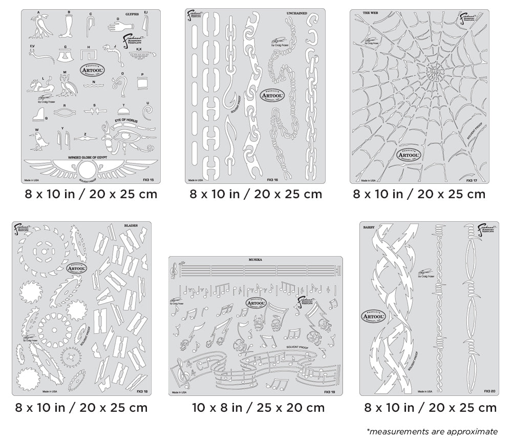 Artool FX4 Set Freehand Airbrush Template by Craig Fraser