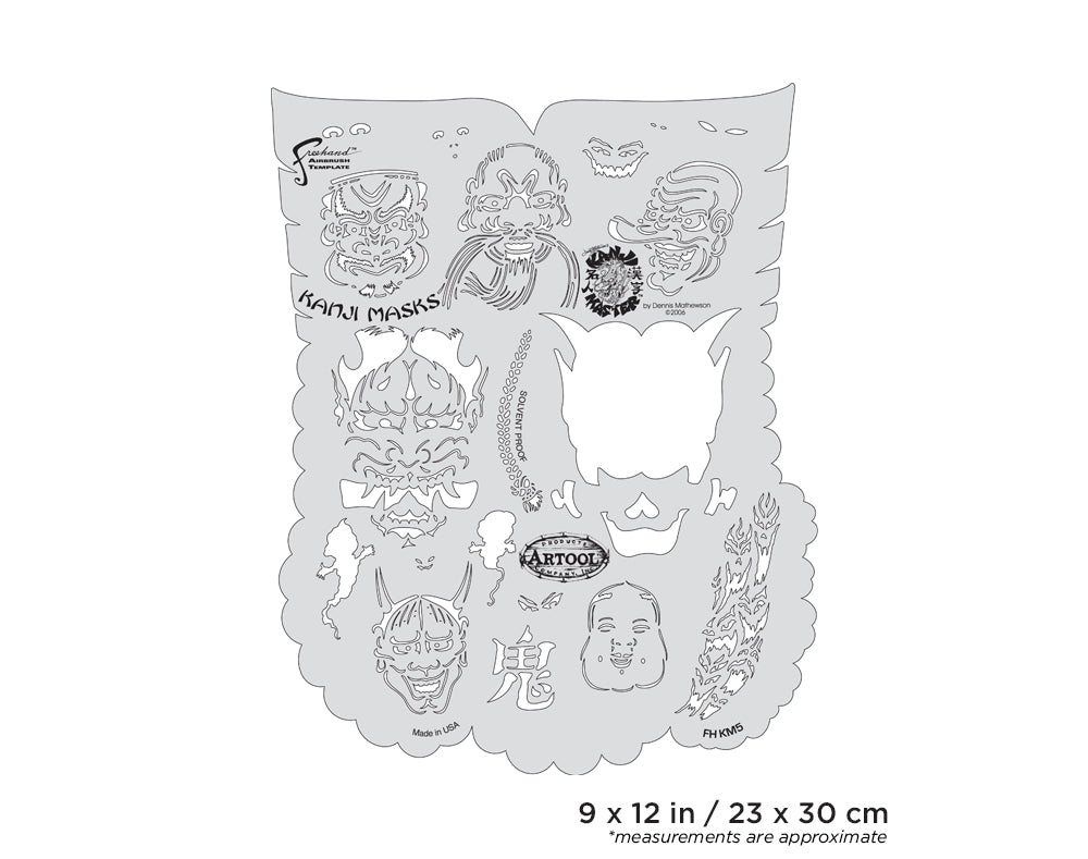 Artool Kanji Master Kanji Masks Freehand Airbrush Template by Dennis Mathewson