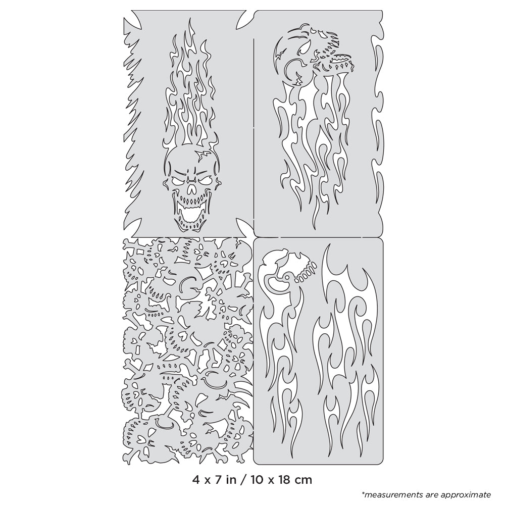 Artool Skullophenia Nano Freehand Airbrush Template by Craig Fraser
