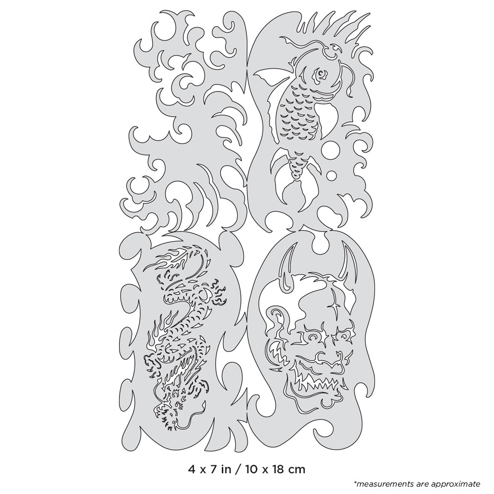 Artool Kanji Motto Nano Freehand Airbrush Template by Dennis Mathewson