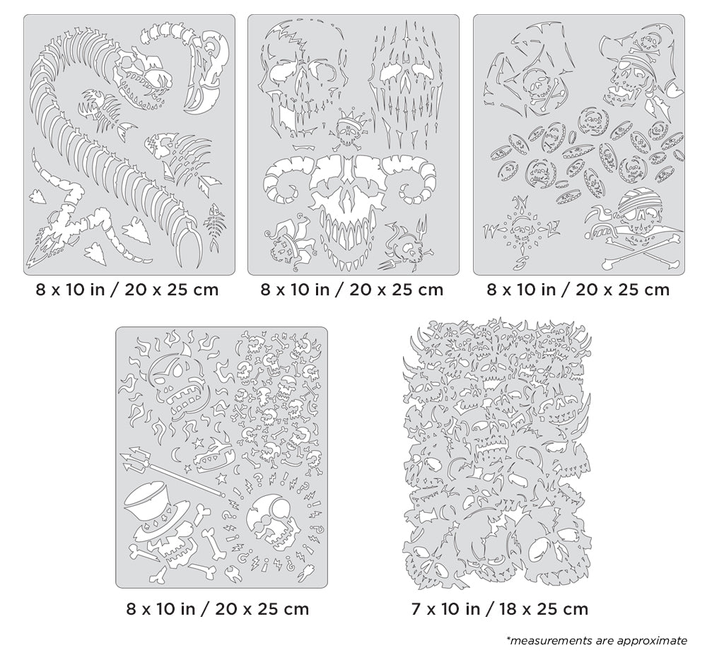 Artool Curse of Skullmaster Set Freehand Airbrush Template by Craig Fraser