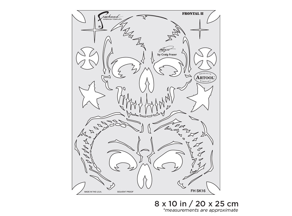 Artool Return of Skullmaster Frontal II Freehand Airbrush Template by Craig Fraser