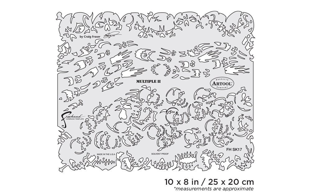 Artool Return of Skullmaster Multiple II Freehand Airbrush Template by Craig Fraser