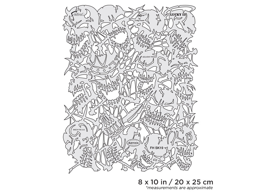 Artool Return of Skullmaster Lucky 13 Freehand Airbrush Template by Craig Fraser