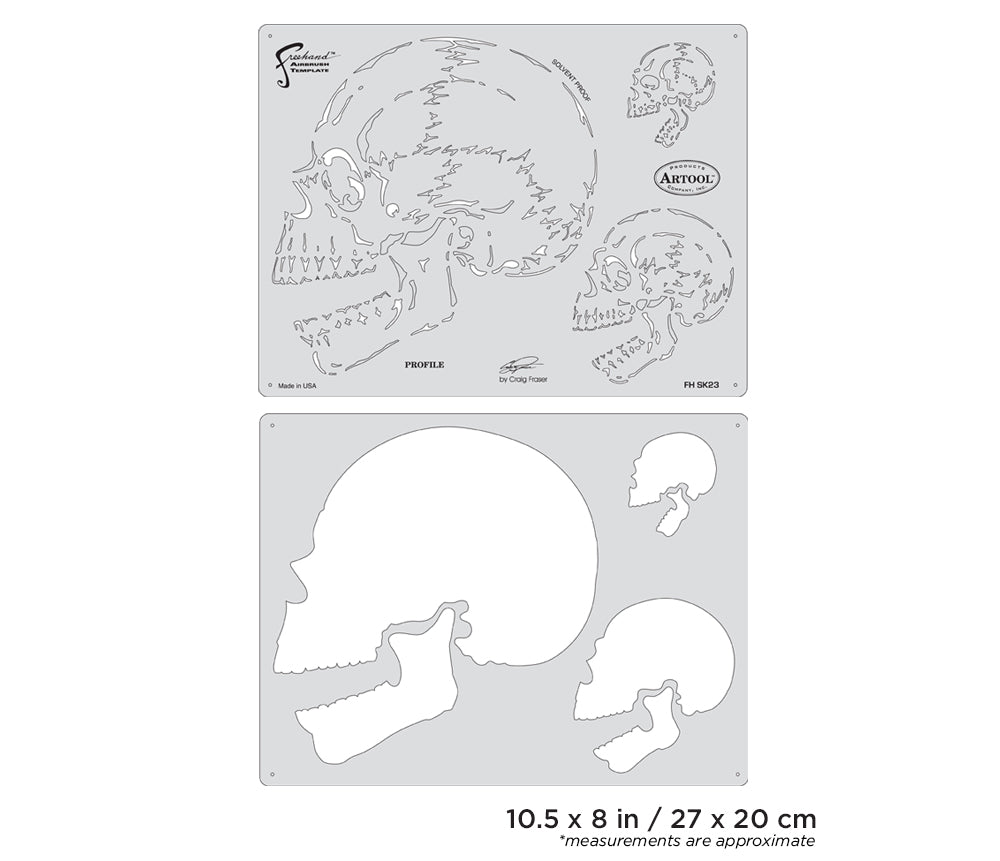Artool Horror of Skullmaster Profile Freehand Airbrush Template by Craig Fraser
