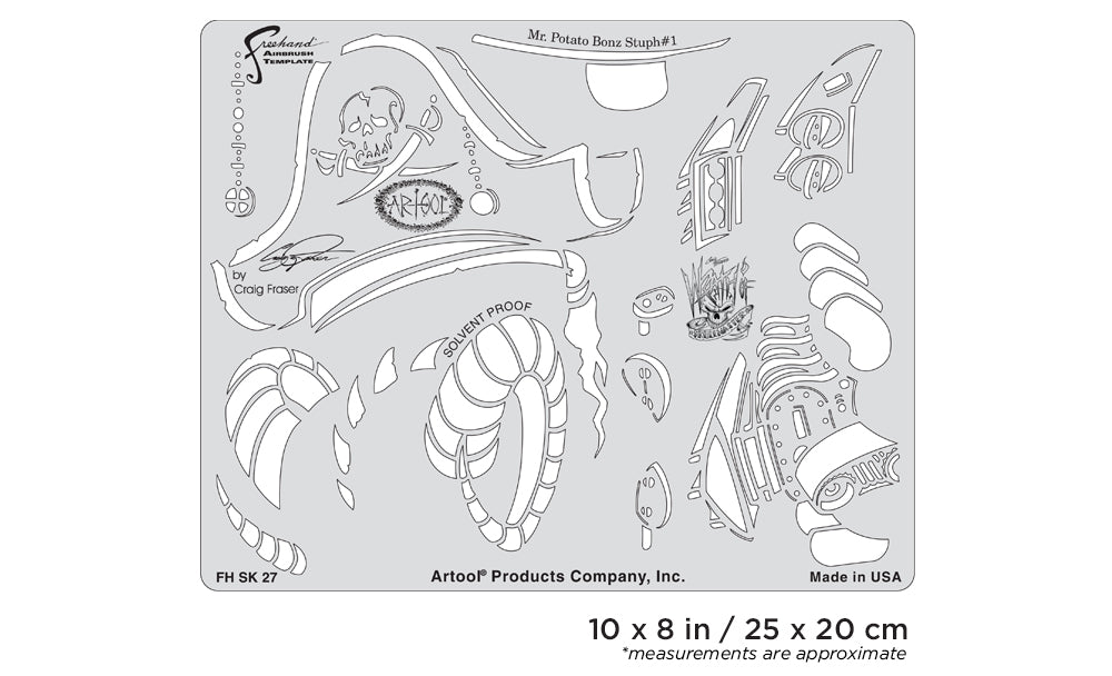 Artool Wrath of Skullmaster Mr. Potato Bonz Stuph #1 Freehand Airbrush Template by Craig Fraser
