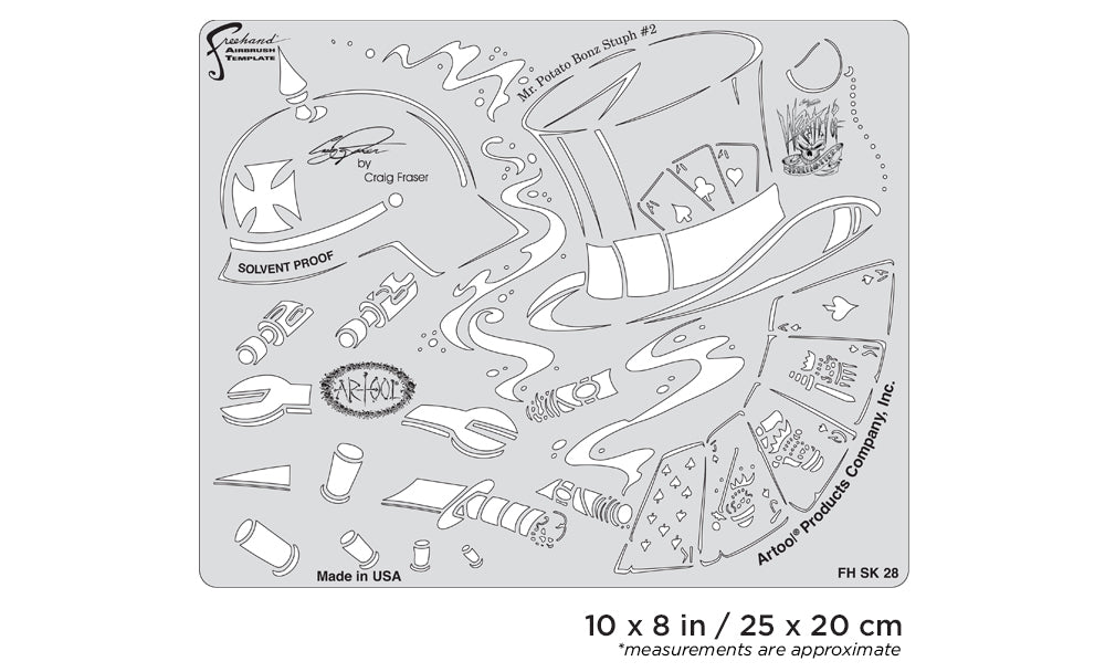 Artool Wrath of Skullmaster Mr. Potato Bonz Stuph #2 Freehand Airbrush Template by Craig Fraser