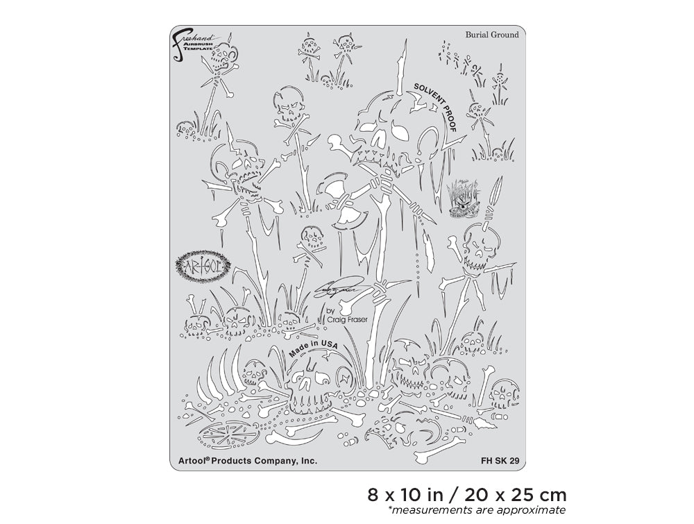 Artool Wrath of Skullmaster Burial Ground Freehand Airbrush Template by Craig Fraser