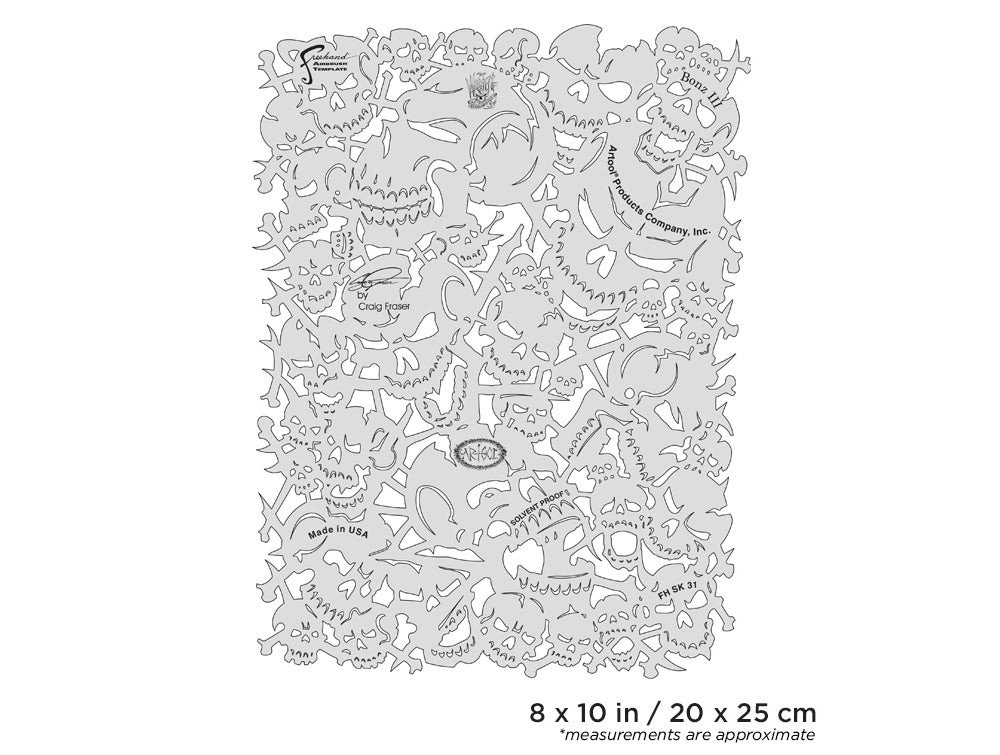 Artool Wrath of Skullmaster Bonz III Freehand Airbrush Template by Craig Fraser