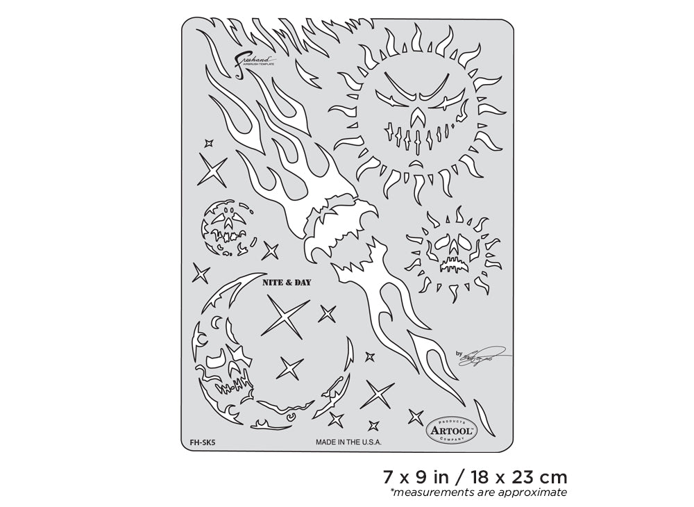 Artool Son of Skullmaster Nite & Day Freehand Airbrush Template by Craig Fraser