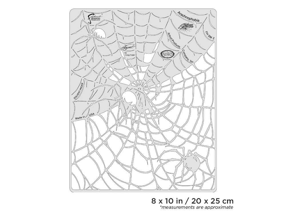 Artool Spider Master Arachnophobia Freehand Airbrush Template by Craig Fraser