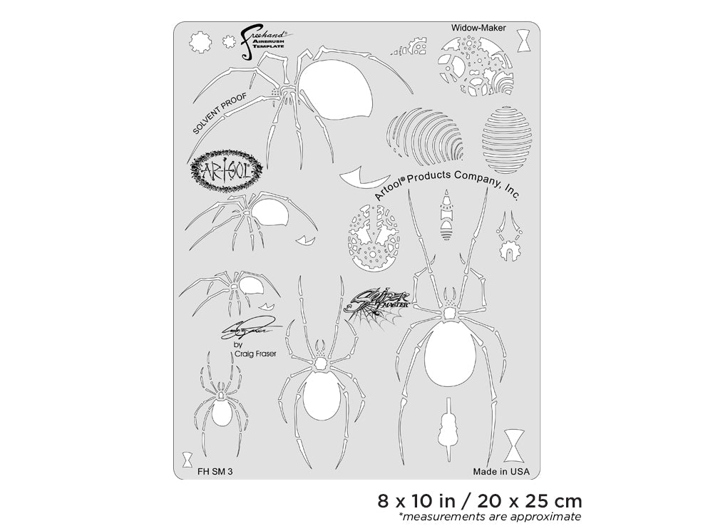 Artool Spider Master Widow-Maker Freehand Airbrush Template by Craig Fraser