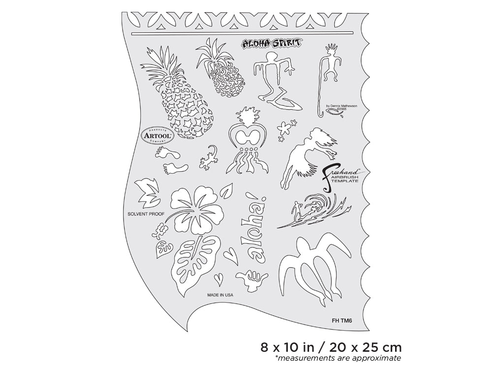 Artool Tiki Master Aloha Spirit Freehand Airbrush Template by Dennis Mathewson