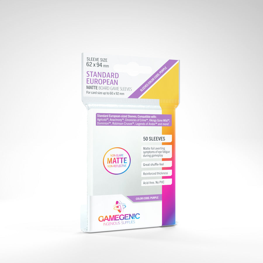 MATTE Sleeves: Standard European (Purple)