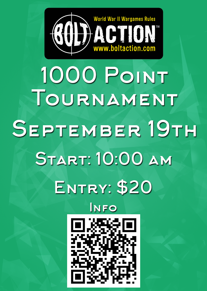 September Bolt Action - 1000 Point Tournament
