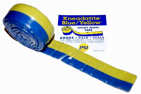 Kneadatite Green Stuff Blue/Yellow Two-Part Epoxy Putty Tape 1"x36" Roll