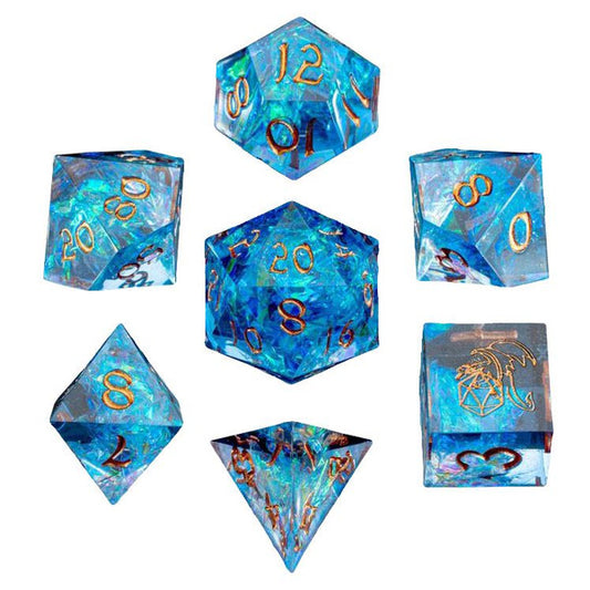 7-Set Captured Magic Hand Sanded Sharp Edge Resin: Blue