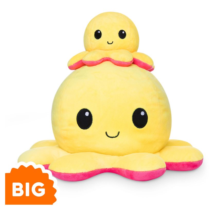 Big Reversible Octopus Plush: YE & RD
