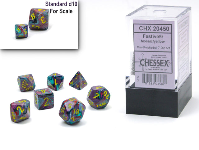 Vortex Mini Polyhedral 7 Die Set Mosaic/yellow