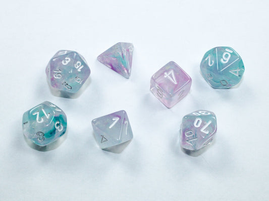 Nebula Wisteria/white Mini Polyhedral 7 Die Set