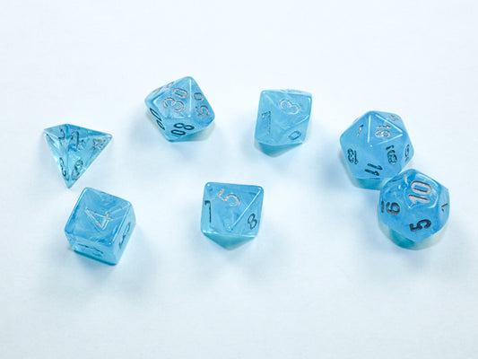 Luminary Sky/silver Mini Polyhedral 7 Die Set