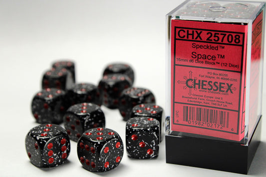 Chessex: Speckled Space 16mm D6 Dice Block (12 dice)