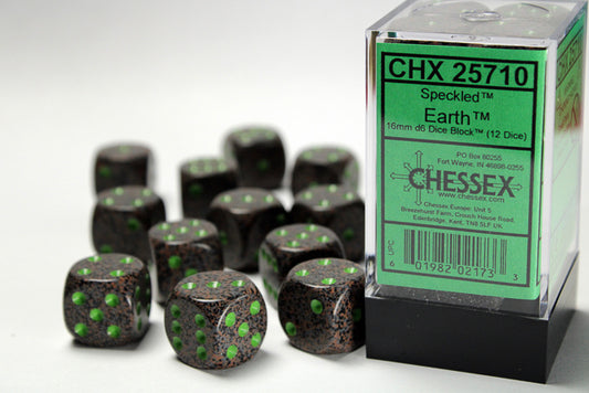 Chessex: Speckled Earth 16mm D6 Dice Block (12 dice)