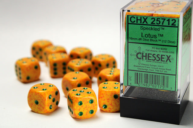 Chessex: Speckled Lotus 16mm D6 Dice Block (12 dice)