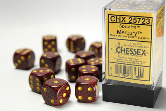 Chessex: Speckled Mercury 16mm D6 Dice Block (12 dice)