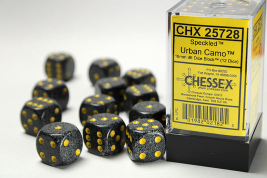 Chessex: Speckled Urban Camo 16mm D6 Dice Block (12 dice)